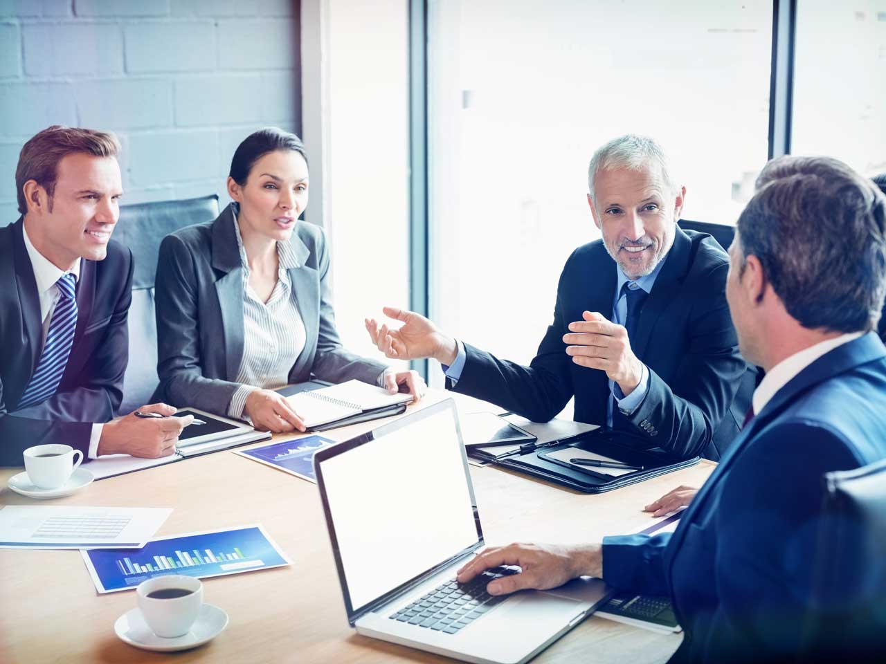 Group of professionals having a meeting.